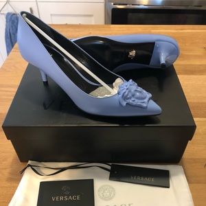 BRAND NEW - Versace Medusa Kitten Heels(Blue Eyes)